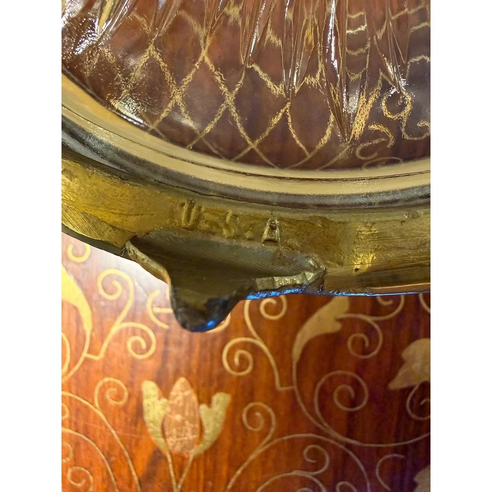 Vintage‎ Brass Vanity Dish with Lid, Hollywood Regency Trinket Box